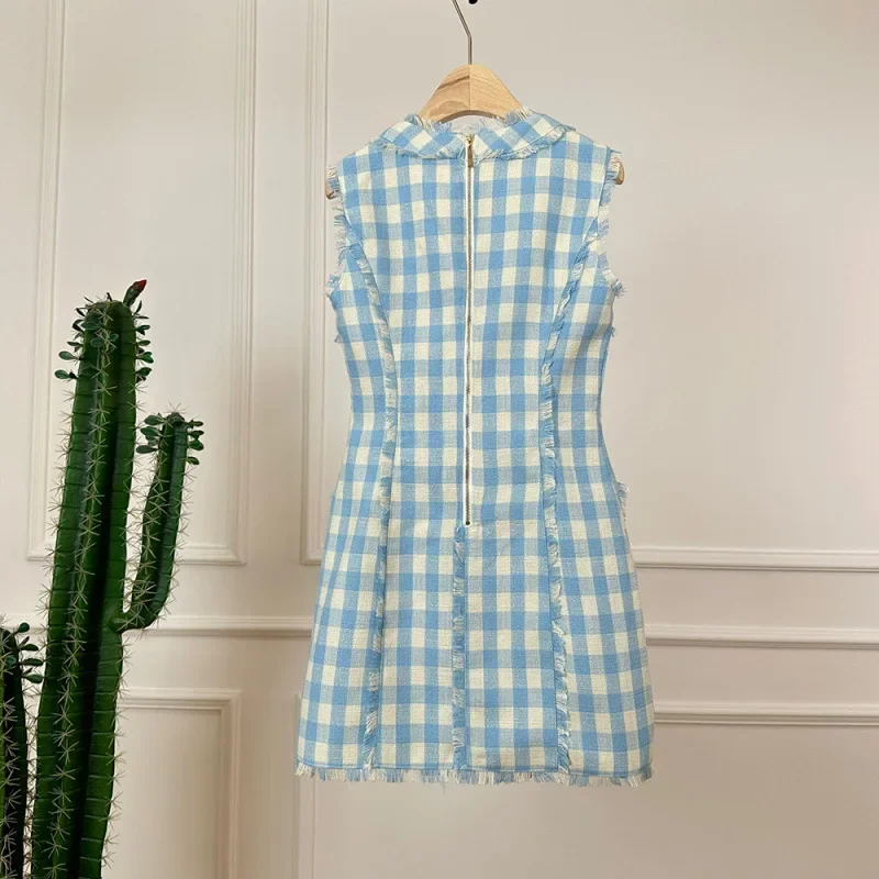 2024 новая мода крупный твидовый тканый французский элегантный тонкий плавный