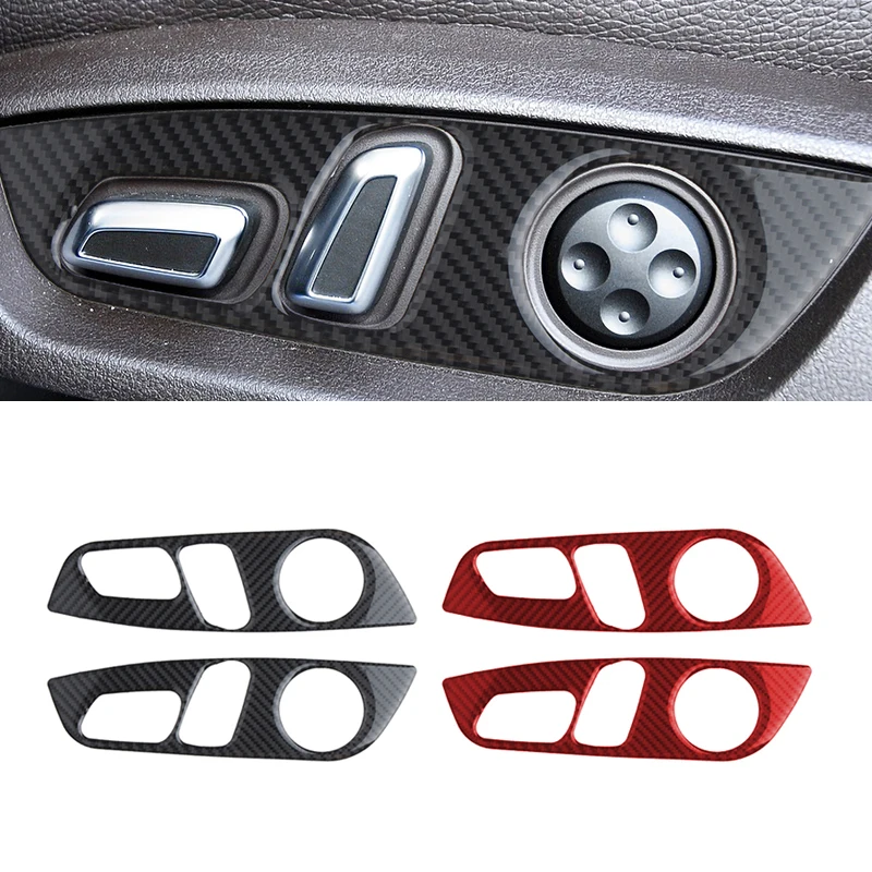 

For Audi Q7 2008-2015 Car Seat Button Adjustment Panel Carbon Fiber Sticker Accessories