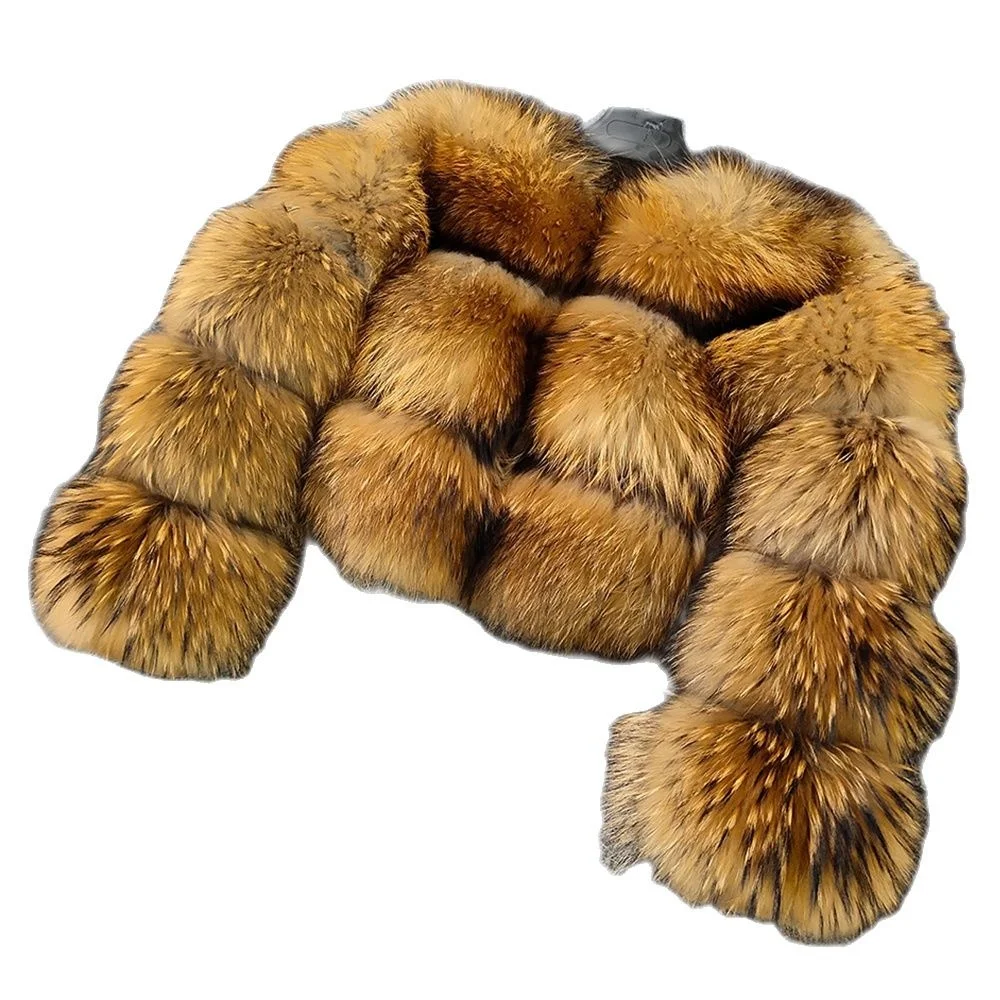 winter Furbility 2023 fur coats 100% natural fur jackets female winter warm raccoon fur coat high quality fox fur jacket