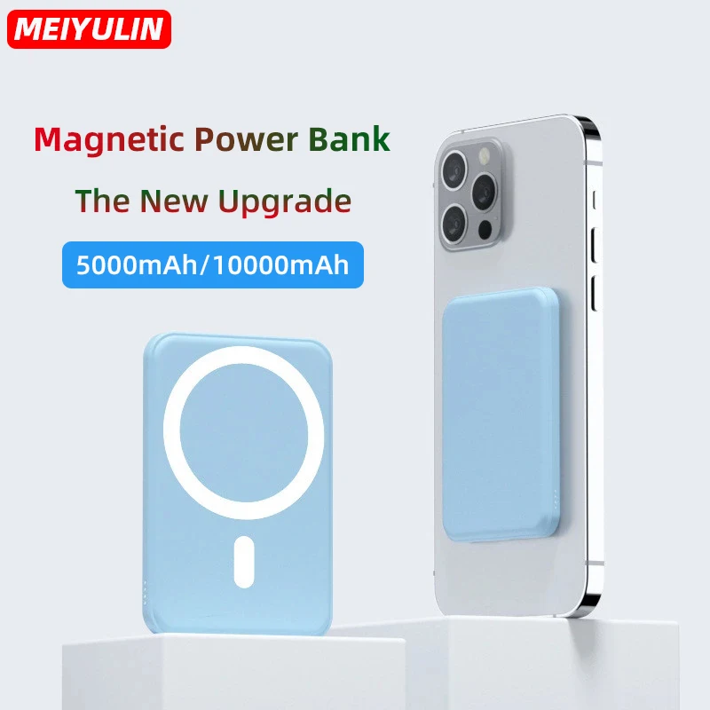 

15W Fast Charging Magnetic Wireless Power Bank 10000mAh Portable Mini Universal External Battery USB-C For iPhone Xiaomi Samsung
