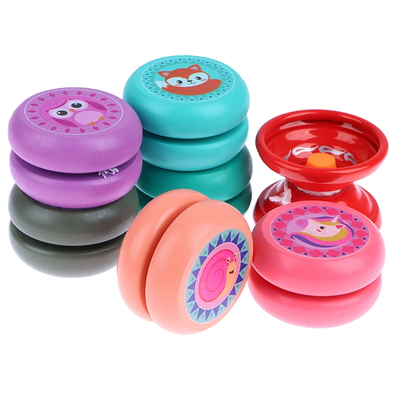 Детский шар йо-йо милые животные принты деревянные игрушки божья коровка Детские