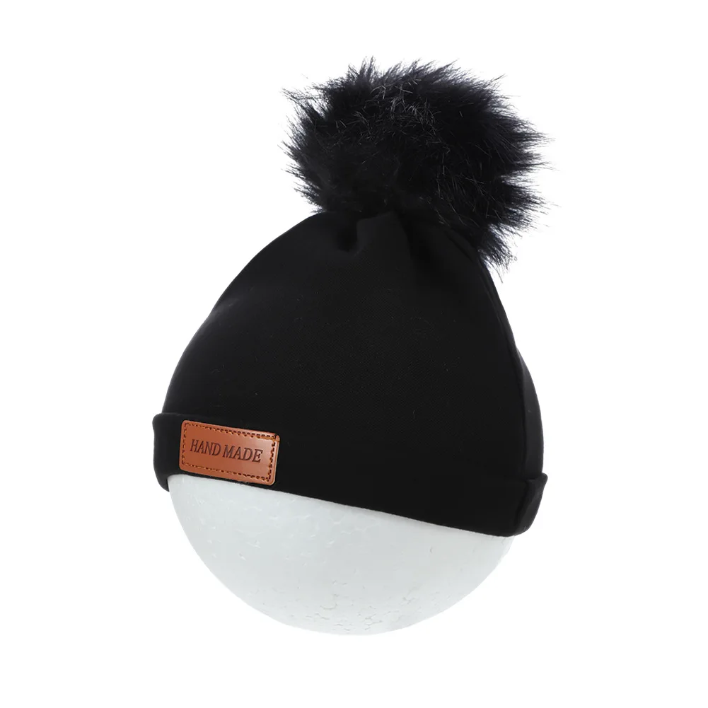 

Baby Hat Cute Pompom Baby Cap Beanie Autumn Winter Warm Knitted Children Girls Hats Solid Hairball Elastic Kids Caps Bonnet