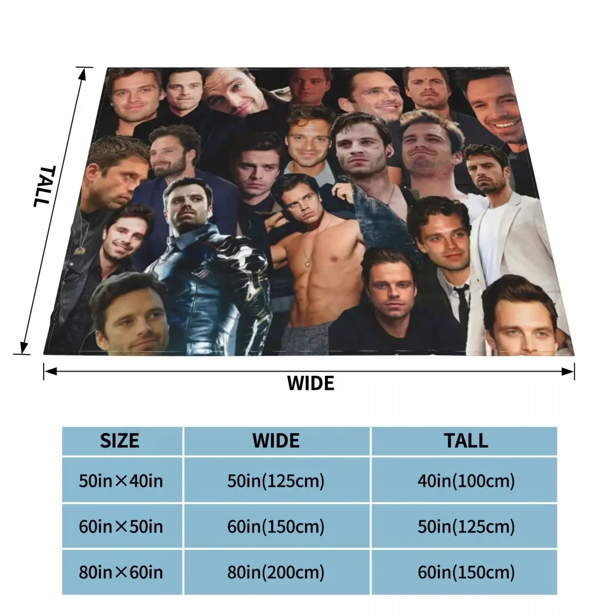 

Себастьян Стэн аниме одеяло флис