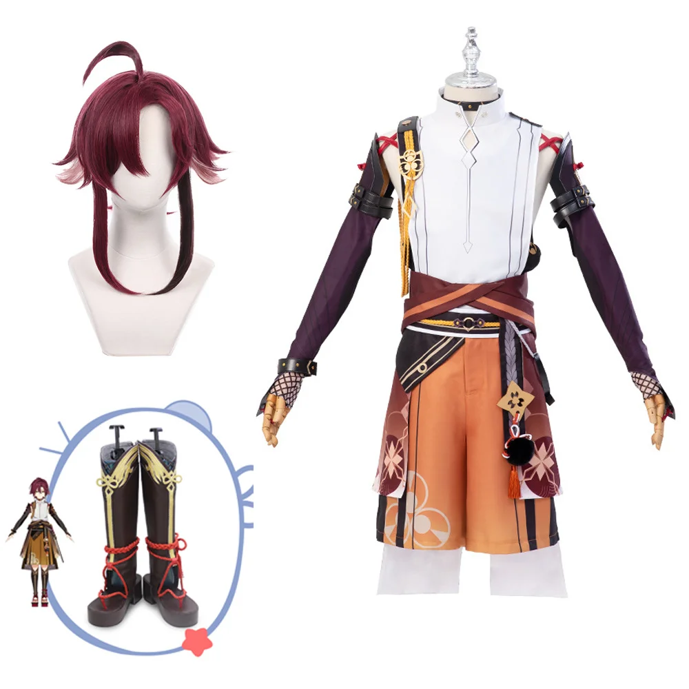 

Косплей-костюм комиксов с игрой Genshin Impact Shikanoin шатьё, мужской парик, праздничный наряд для вечеринки