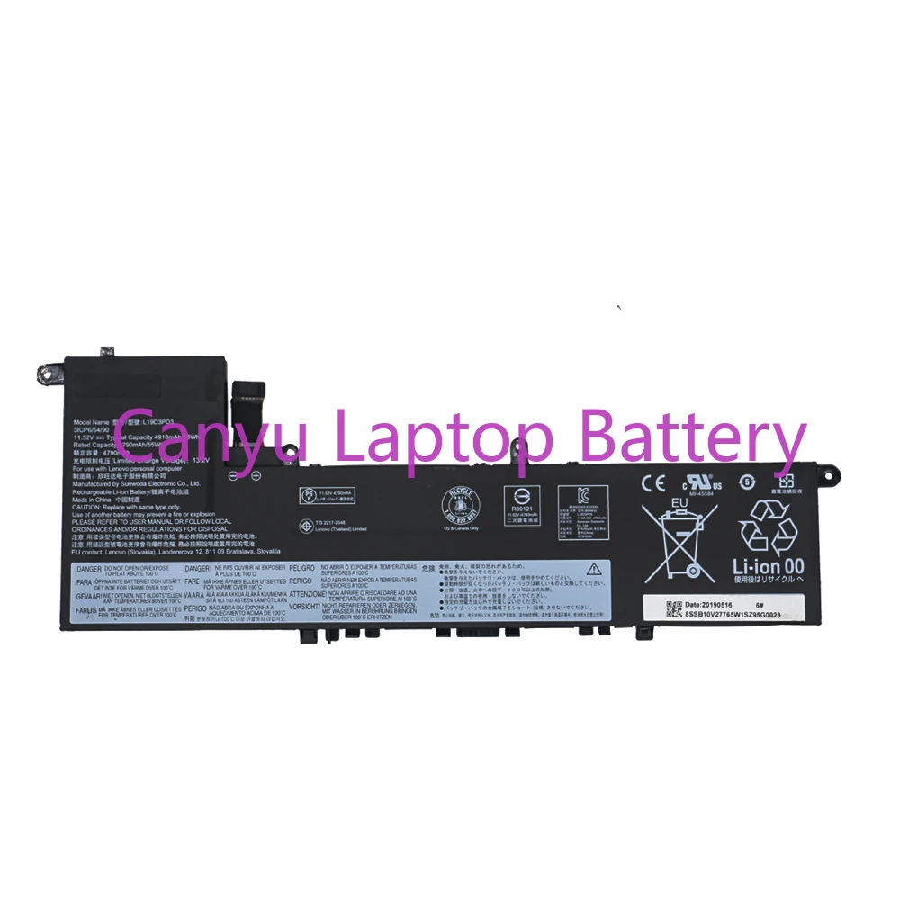 Аккумулятор L19D3PD3 L19L3PD3 L19M3PD3 для Lenovo Xiaoxin Pro 13 2019 20 11 52 в 56 Втч 4910 мАч Новинка