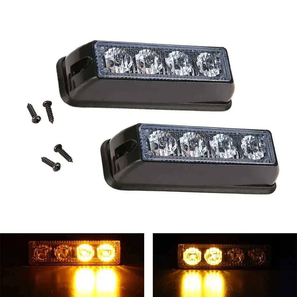 2 шт./компл. 12-24 В 4 светодиода янтарная вспышка мигающий восстановительный