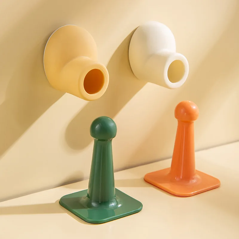 

Innovative of anti-collision door stopper Silicone door suction no punching toilet top door touch new silent toilet door stopper