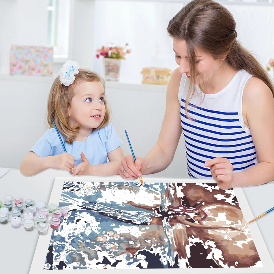 Набор для рисования по номерам на холсте с рамкой - купить выгодной цене |