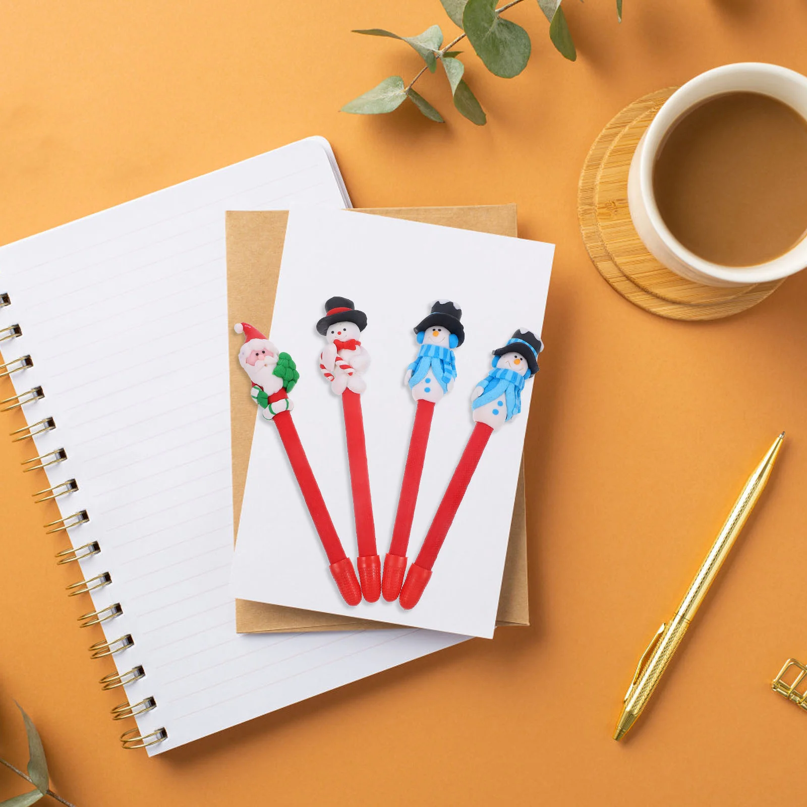 

4 шт. милые рождественские чернильные ручки для письма, гелевые ручки для студентов, ручки, рождественские зеркальные (смешанный стиль)