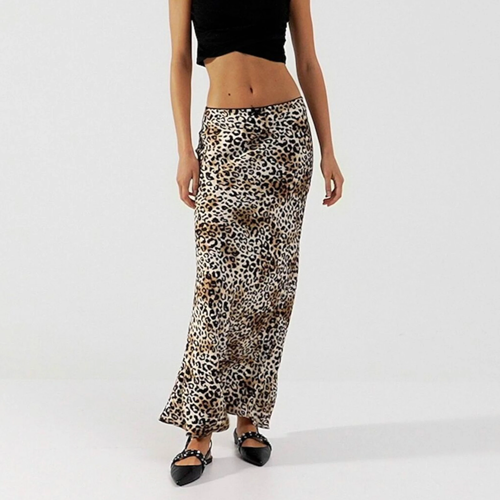 Юбка женская фатиновая с леопардовым принтом высокой талией