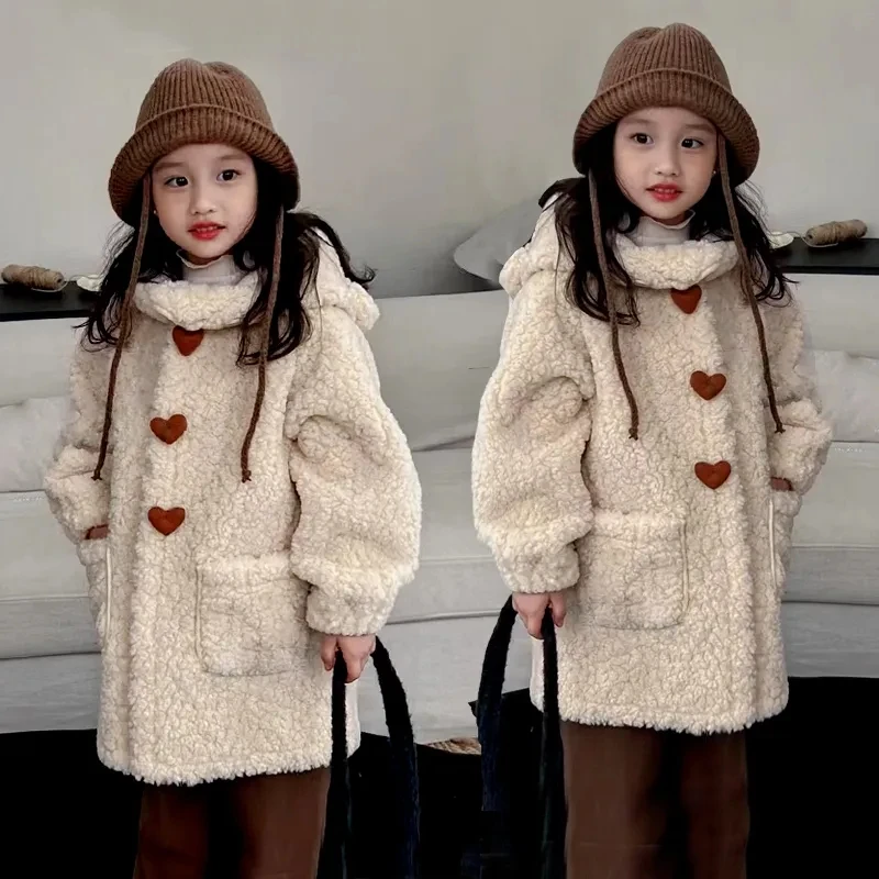 

Детское зимнее пальто на пуговицах, с капюшоном