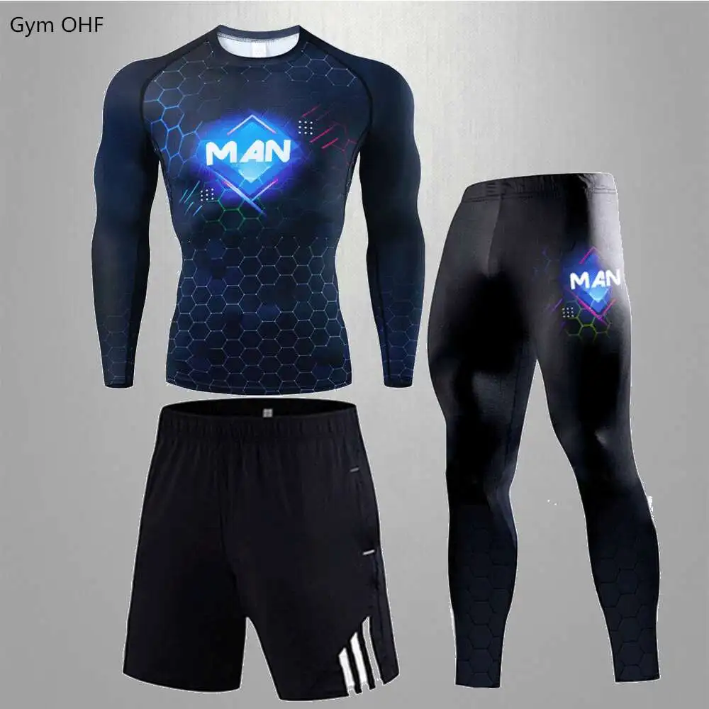 

рашгард мужской Спортивный костюм для мужчин, мужские спортивные комплекты, мужская модель, новый мужской комплект Rashguard, компрессионная Од...