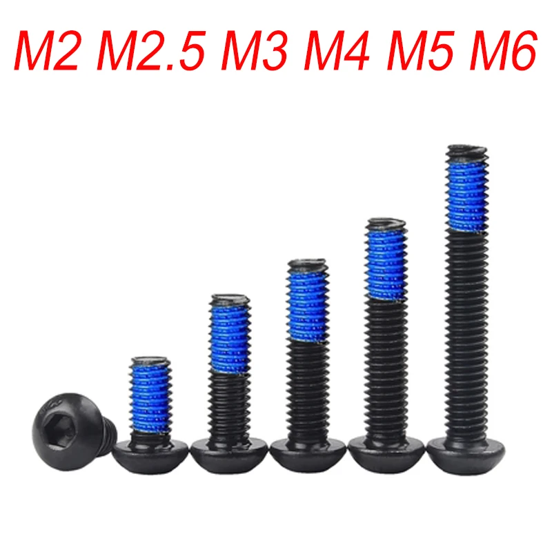 

Круглая Шестигранная головка M2 M2.5 M3 M4 M5 M6 зубчатый черный Противоскользящий и противоударный клей винт синий клей винт