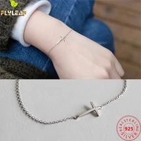 real 925 sterling silver jewelry cross charm bracelet for women simple style femme popular accessories 2022 new arrival