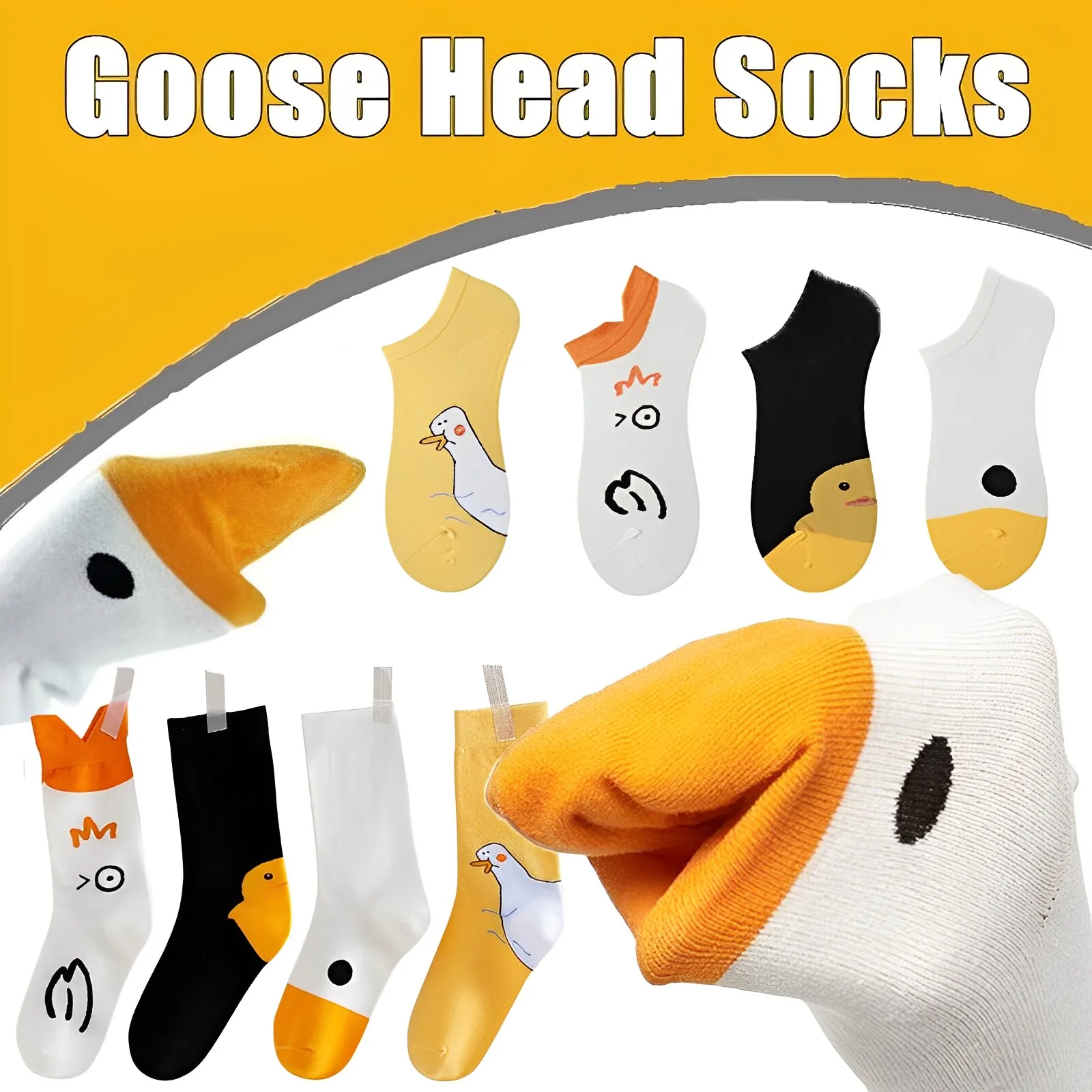 

Носки женские с забавными сумасшедшими гусиными головами, повседневные хлопковые милые модные спортивные уличные теплые зимние носки с животными, 1 пара