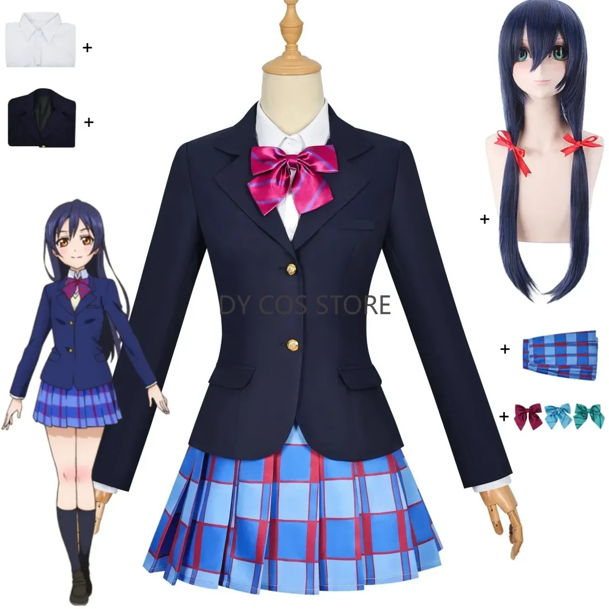 Фото Аниме LoveLive! School Idol Project Nico Yazawa Sonoda Umi Kotori Minami Косплей Костюм Школьная форма Парик Женский костюм Kawaii №1