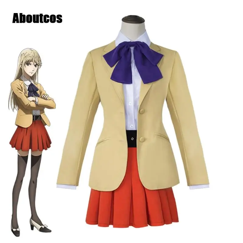 

Aboutcos Hakata Tonkotsu Ramens Lin Xianming Coat Shirt Dress Uniform Outfit Anime Cosplay Costumes Halloween women Cosplay