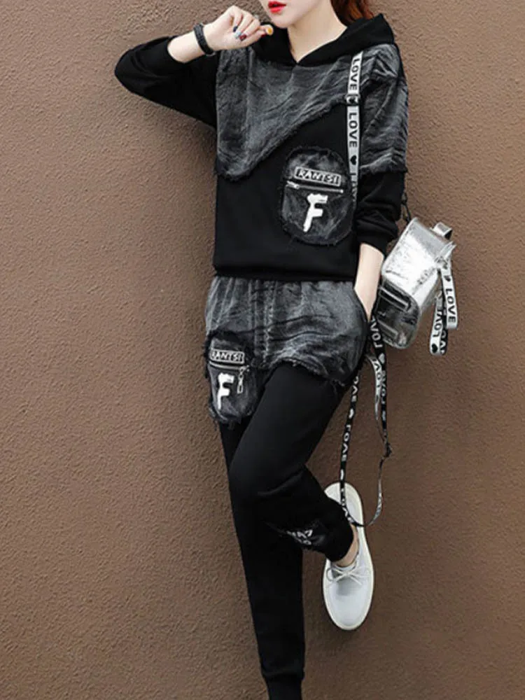 Осень 2022 модная Корейская уличная одежда Max LuLu Женские топы и брюки Женский