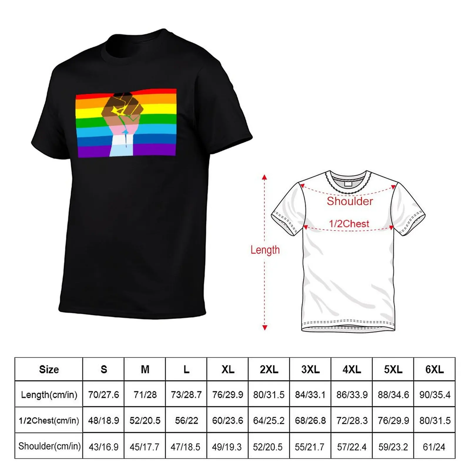 Фото Футболка Intersectional Egalitarian Rainbow Fist, быстросохнущая спортивная футболка больших размеров №2