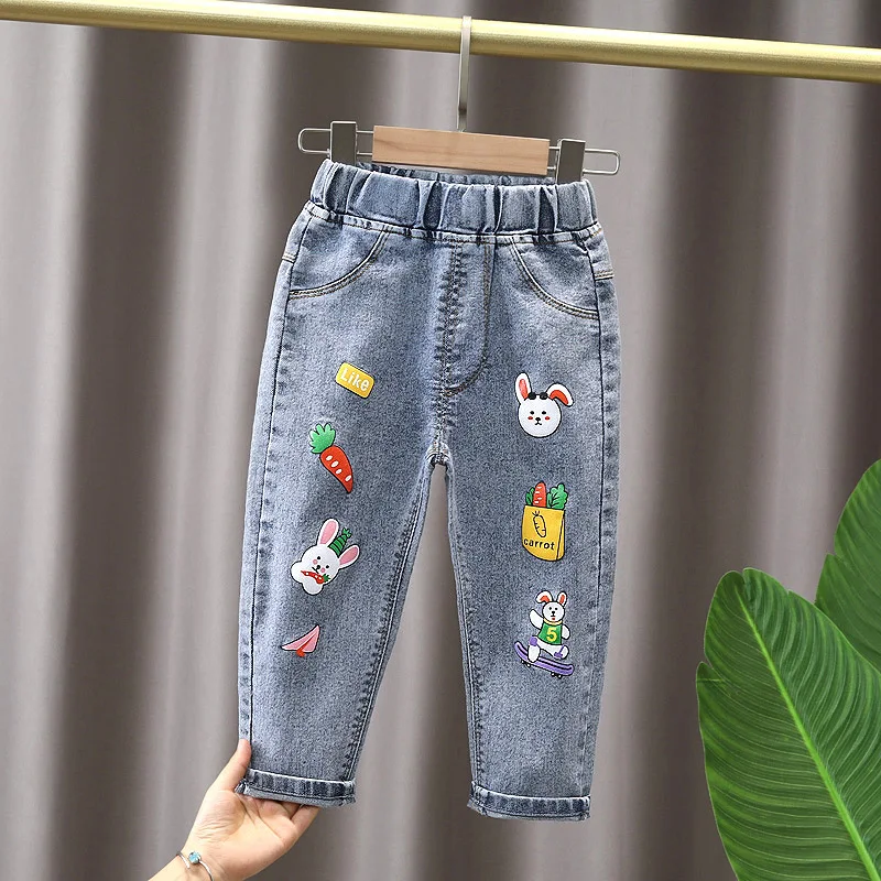Jeans Solid Color Baby for Girls Spring Autumn Kids Vaqueros Casuales Pants Baby Casual Style Toddler Clothes 1-5 Pantolon Child enlarge