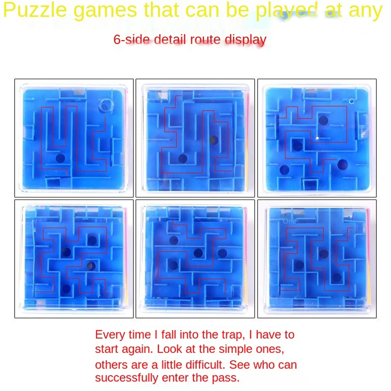 3D Кубический Лабиринт-головоломка Игрушка-головоломка 8 См Шестиугольный