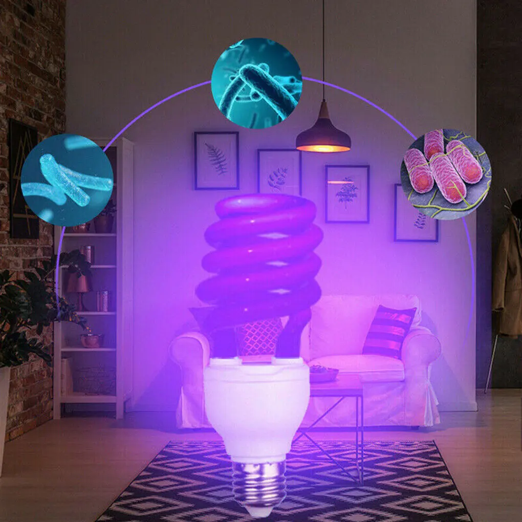 

Spiral Type UV Light Bulb Restaurant Bathroom Toilet Club Performance UV Purple Lightbulb E27 Interface AC 220V 20W