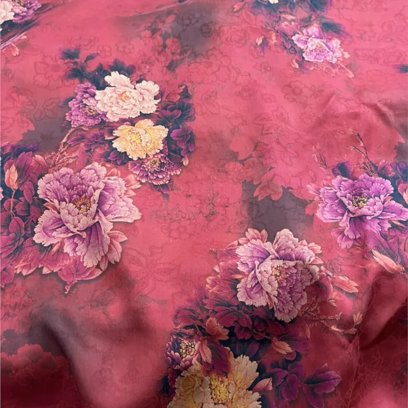 Женское платье с цветочным принтом пиона роскошное китайское из тонкой марли