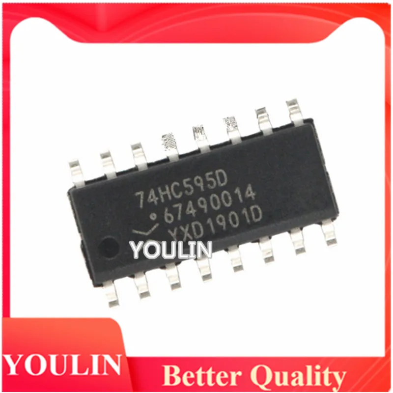 

50pcs New original 74HC595D SMD SOP-16 8-bit serial register chip LED display