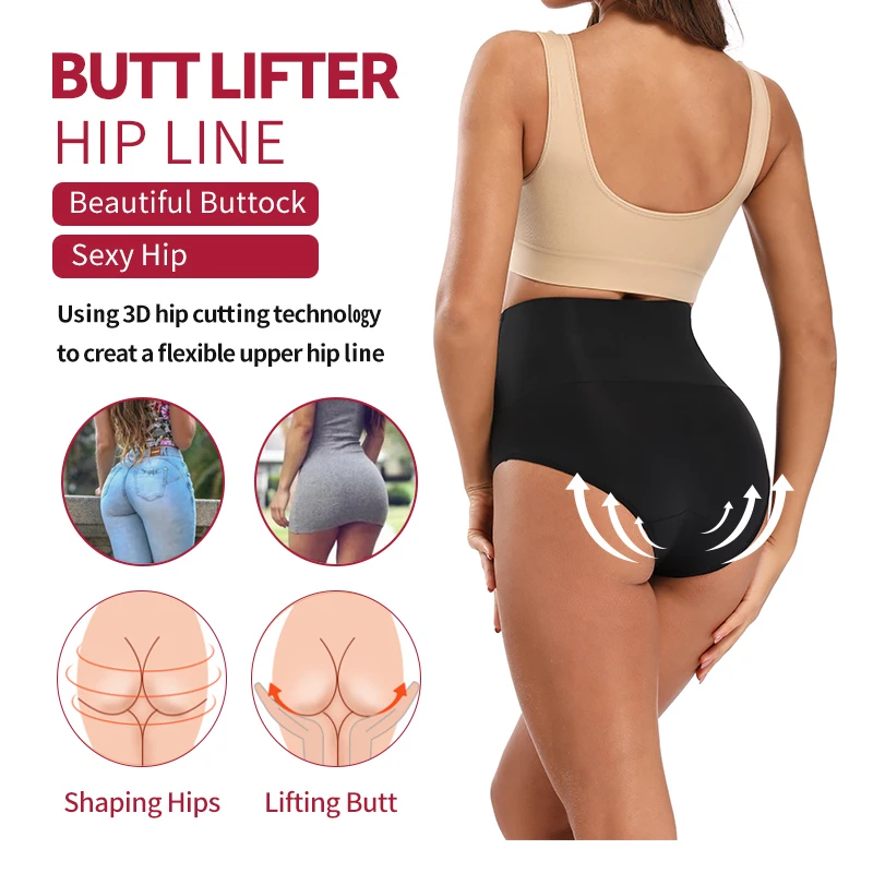 High Waist Tummy Control Panties Women Briefs Shaper Butt Lifter Slimming Underwear Smooth Belly Shaping Cincher Body Shaper