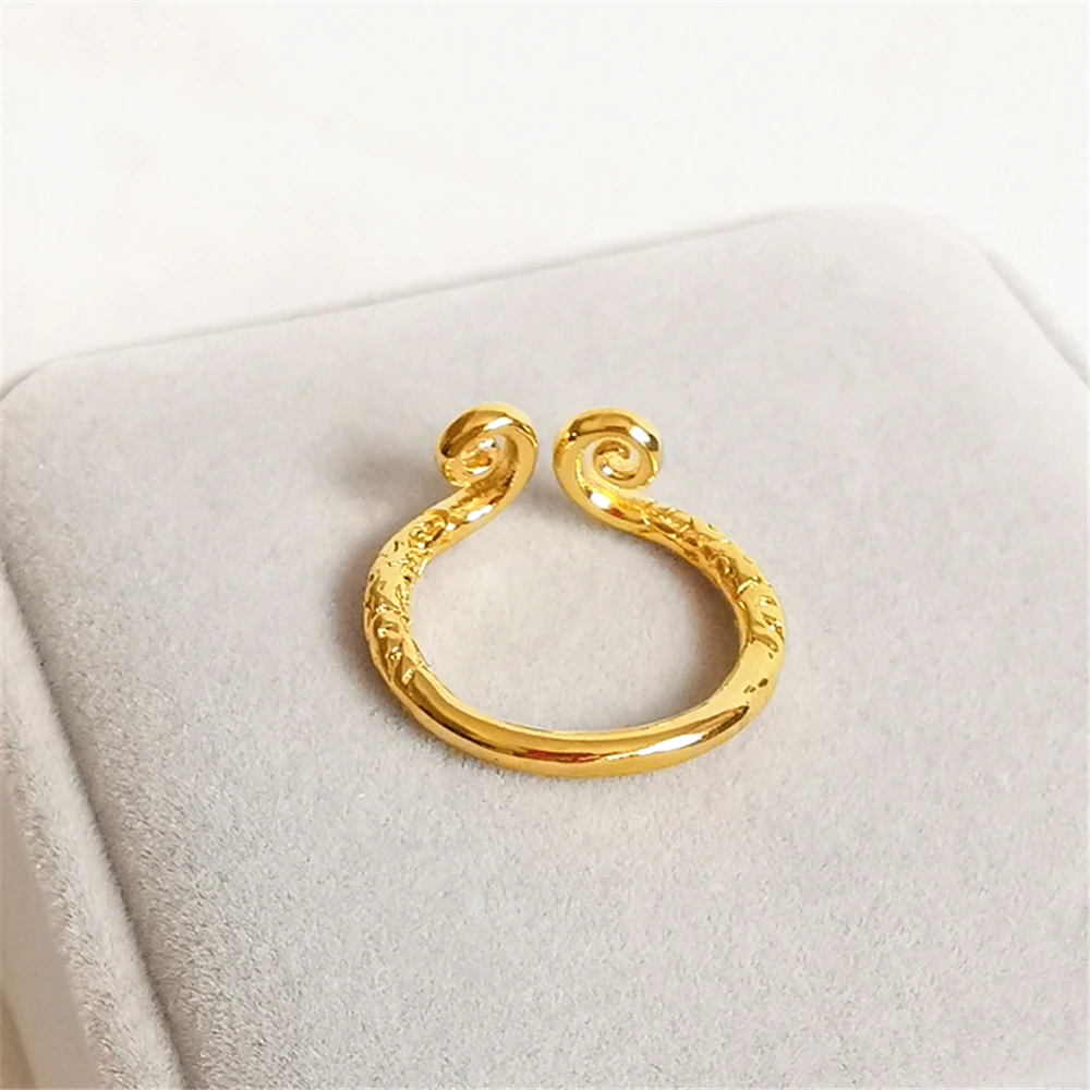 Женское позолоченное кольцо Винтажное с гравировкой дракона регулируемое