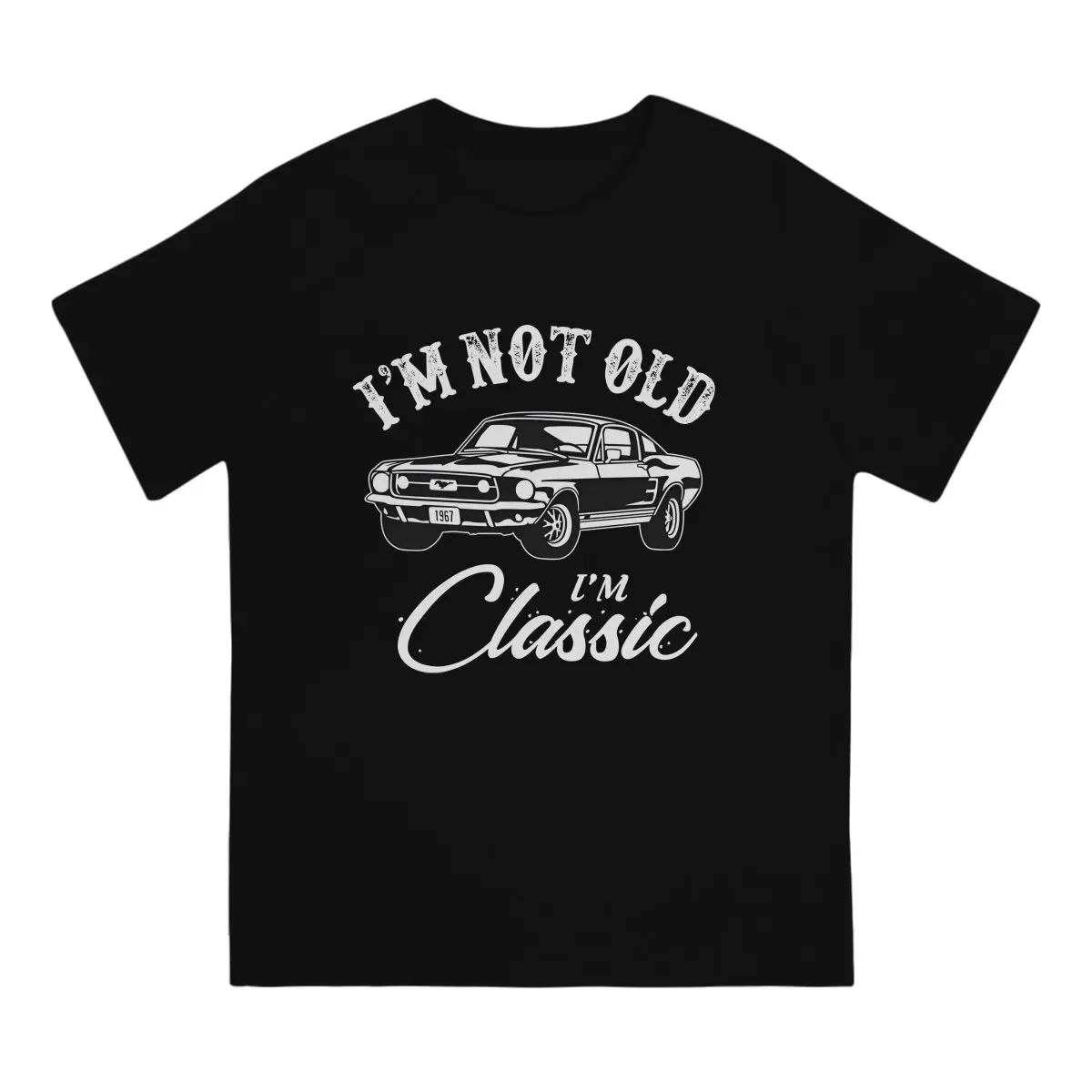 Мужская футболка с коротким рукавом круглым вырезом и принтом