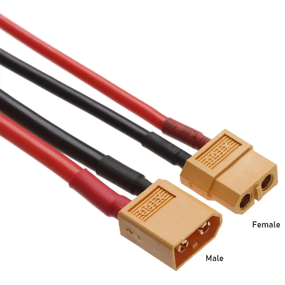 Фото Горячая новинка: Кабели-удлинители 12 AWG/14 AWG с разъемами XT60 (папа/мама), 10 см/15 см, для аккумуляторов №5