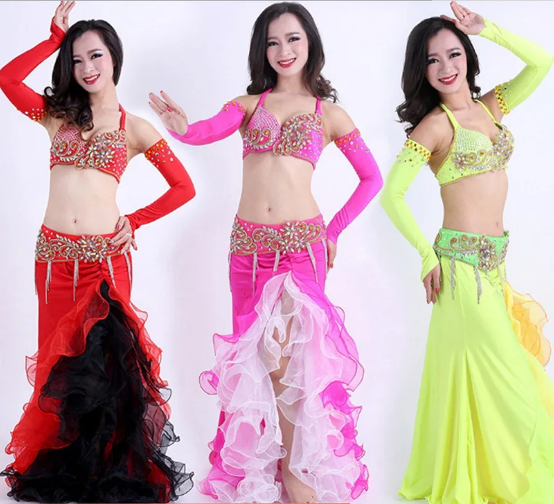 

Женский костюм для танца живота, длинная юбка с разрезом и рыбьим хвостом, костюм для выступления на сцене