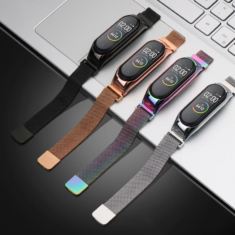 Strap For Xiaomi Mi Band 4 5 6 Wrist Magnetic Metal Bracelet  Stainless Steel Pulseira MIband for mi band 6 MiBand 5 4 Wristband
