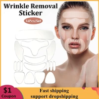 181610pc reusable silicone anti wrinkle facial bandage face tape anti aging sticker face forehead neck eye pad patch face lift