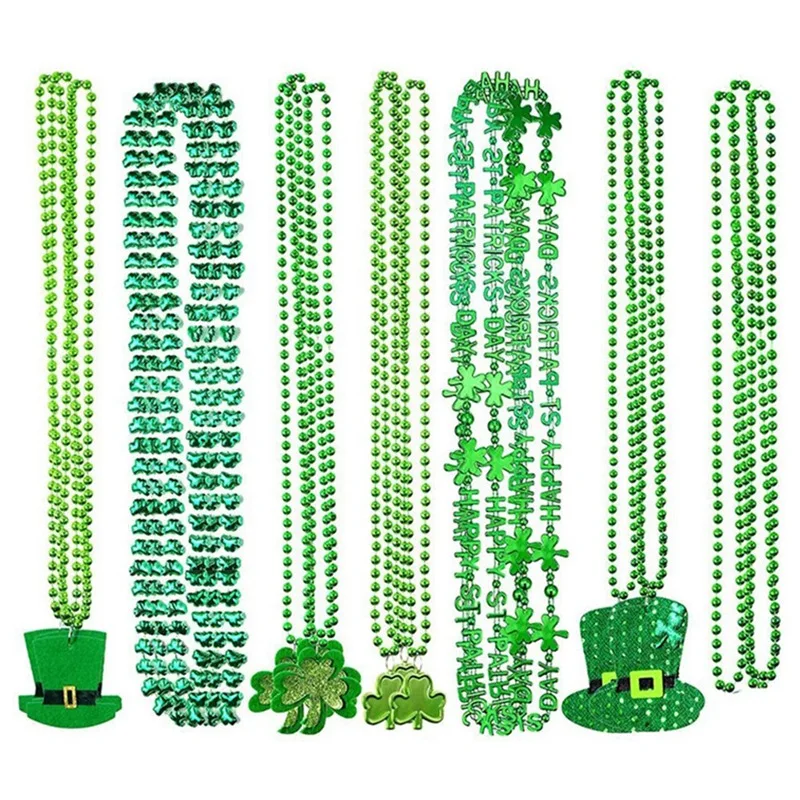 

Ожерелье в виде шампанского на день ирландской вечевечерние НКИ, украшение для празднования Дня святого паутины, зеленая трава на удачу, по...