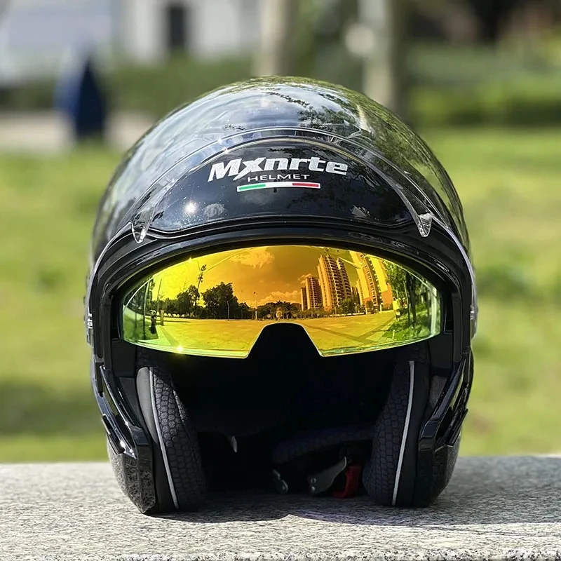 Оригинальный брендовый яркий черный шлем Mxnrte гоночный полушлем с двойными