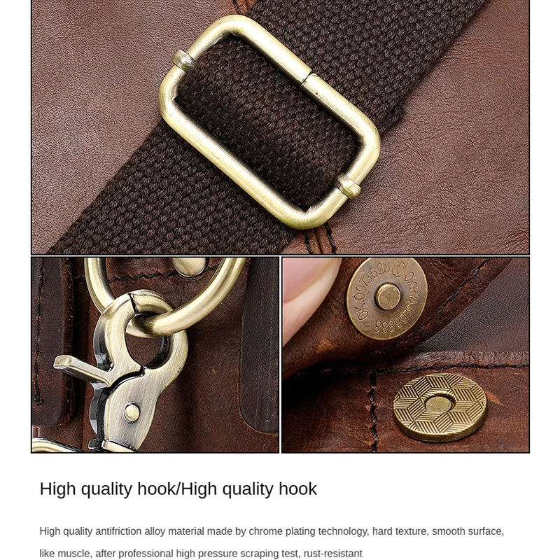 2023 Hot Sell Retro Fashion Men Handbags Genuine Leather Shoulder Bag Leather Handbag Sling Bag Men Male Crossbody Bag