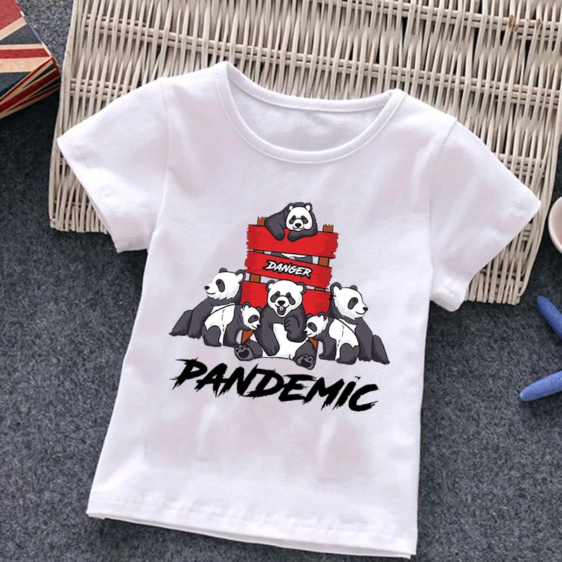 

Panda Cartoon T Shirts Kids Clothes Boys Tshirts Children T-shirt Girls Shirts Summer Short Sleeve clothes Girl Tops Children