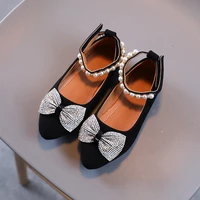 princess girls spring casual shoes bowtie rhinestone beading dress shoes light weight soft suede leather kids mocassins flats