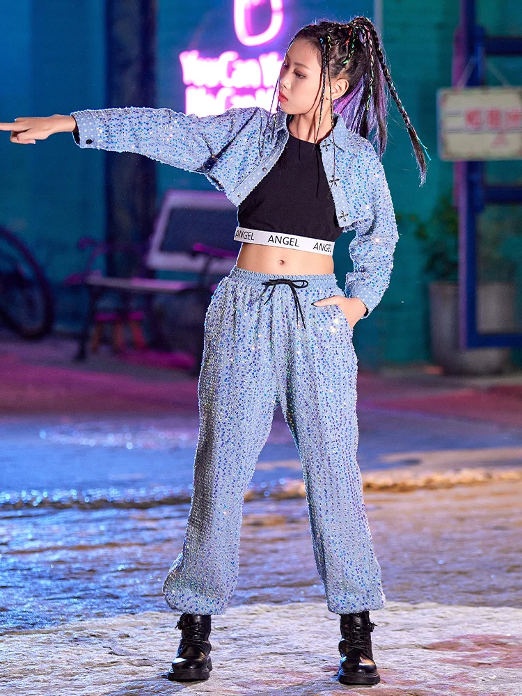 Костюм джазовый Для Девочек Блестящий детский танцевальный барабан для улицы