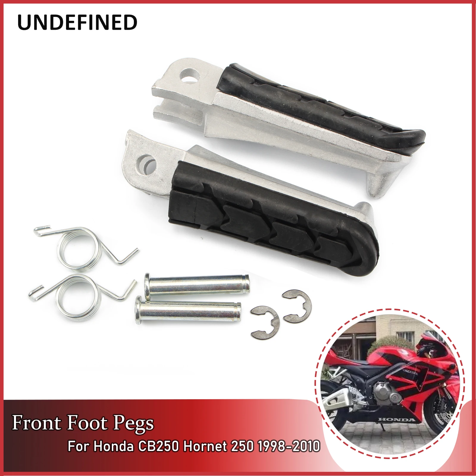 

For Honda CB250 1998-2010 Motorcycle Front Footrest Foot Pegs Black Footpegs Pedal CBR600F CB600F NC700 Hornet 250 600 Aluminum