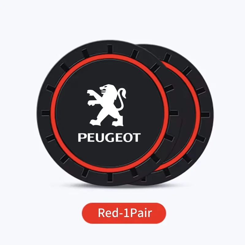 

2 шт. автомобильные подставки для чашек с прорезями для воды, нескользящий коврик, водонепроницаемая подставка для чашек для Peugeot 208 3008 308 2008 207 107 508 607 106 406 407 307