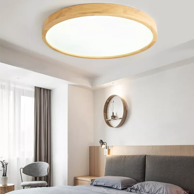 

2023 Modern Led Ceiling Light Solid Wood Nordic Corridor Aisle Balcony Ultra-thin Bedroom Living Lighting Fixture Round Decor La