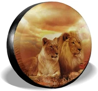 foruidea 3d animal lion spare tire cover waterproof dust proof uv sun wheel tire cover fit for jeeptrailer rv suv and many ve