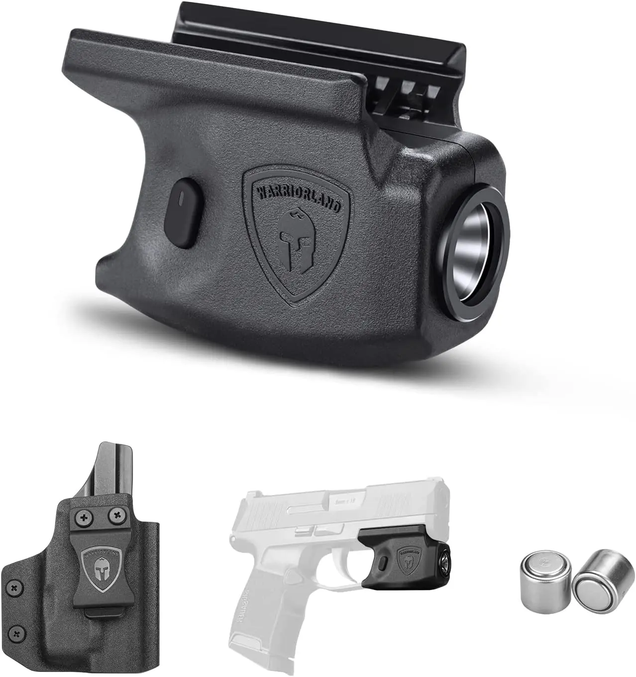 

Mini Gun Light with Kydex Holster Tailored Fit Sig P365 / P365 XL Pistol 150 Lumens Sig P365 Handgun Flashlight Rail Mount LED