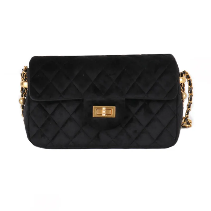 

2022 New Solid Women Corduroy Handbags Soft Diamond Lattice Design Bag Lady Shoulder Crossbody Messenger Bags Flap