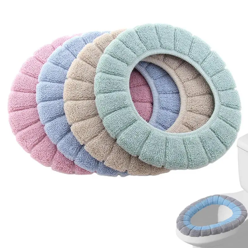 

Toilet Seat Covers For Bathroom Warm Toilet Seat Cover Cushion 4 Pieces Washable O Type Toilet Seat Cushion Cover
