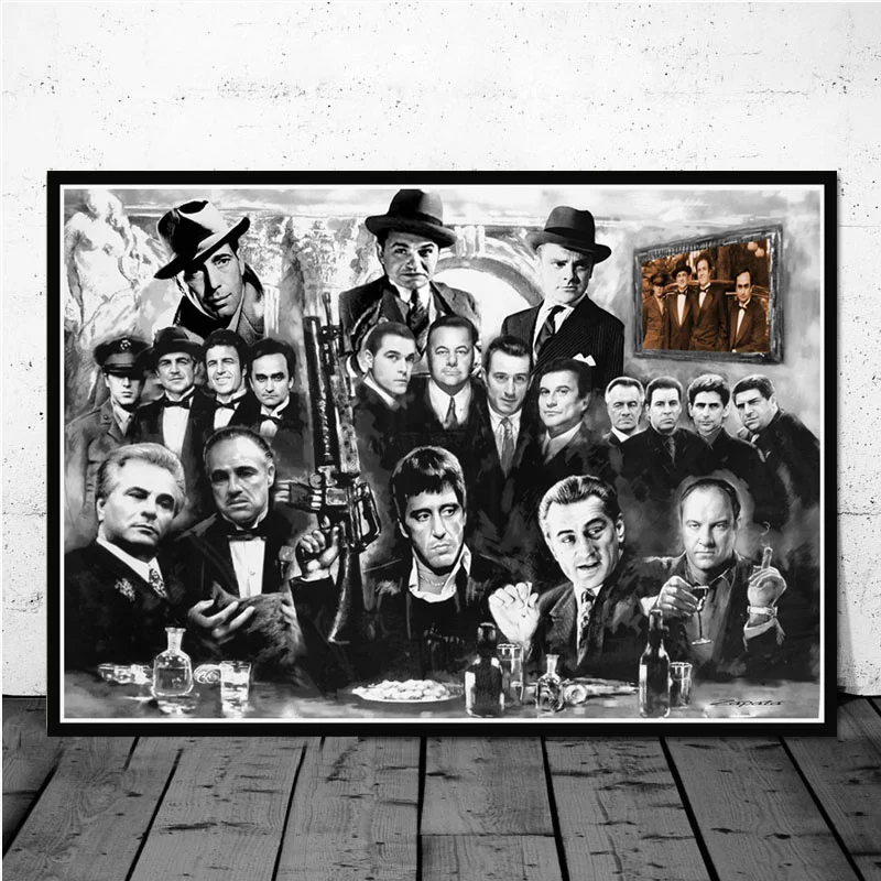 

Кино плакаты и принты Godfather Scarface Sopranos, настенные картины для спальни
