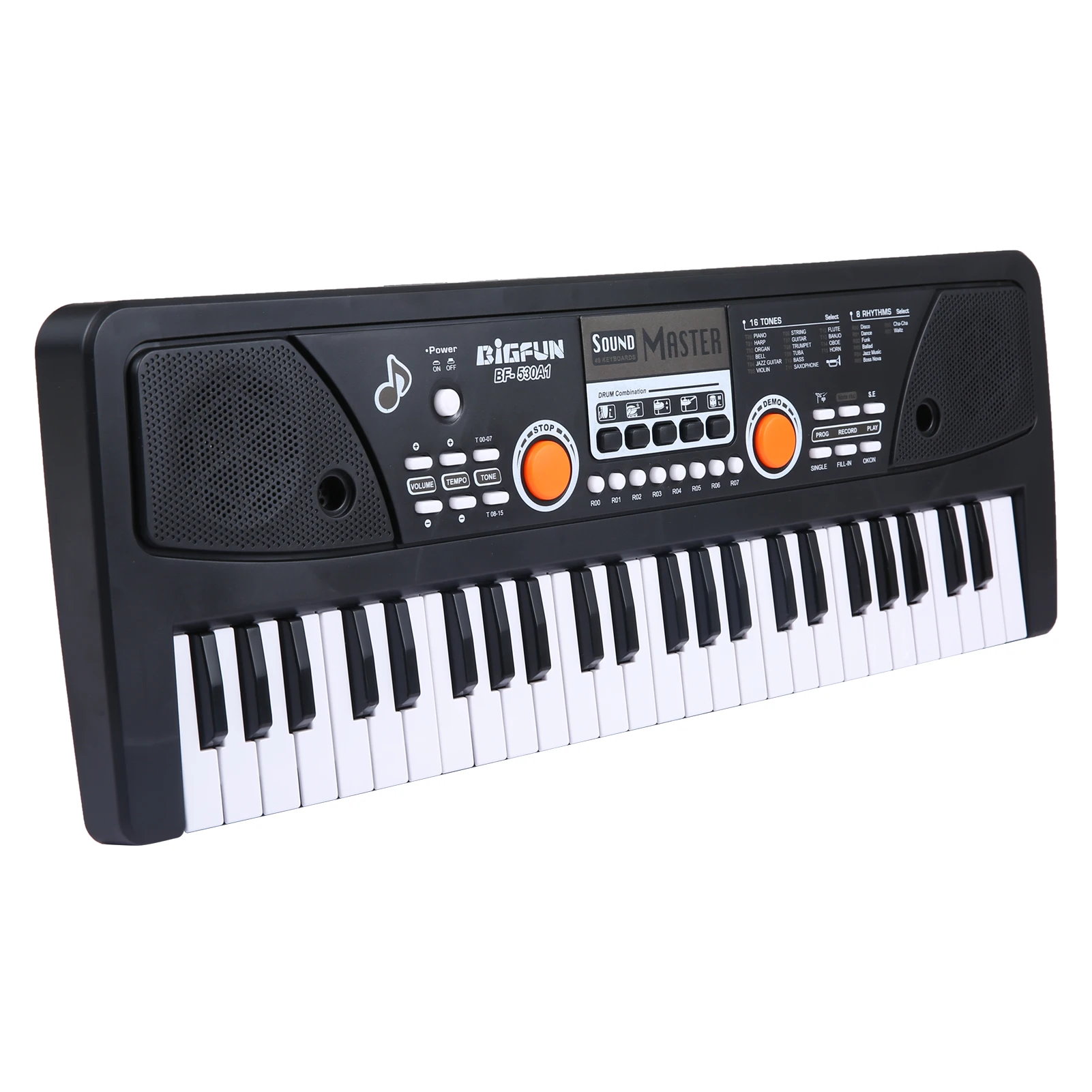 

Электронный орган BIGFUN, 49 клавиш, USB, детское электрическое пианино с микрофоном, черные встроенные стереодинамики